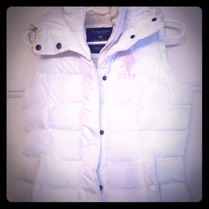 US Polo Association SM White WM puffer vest hood